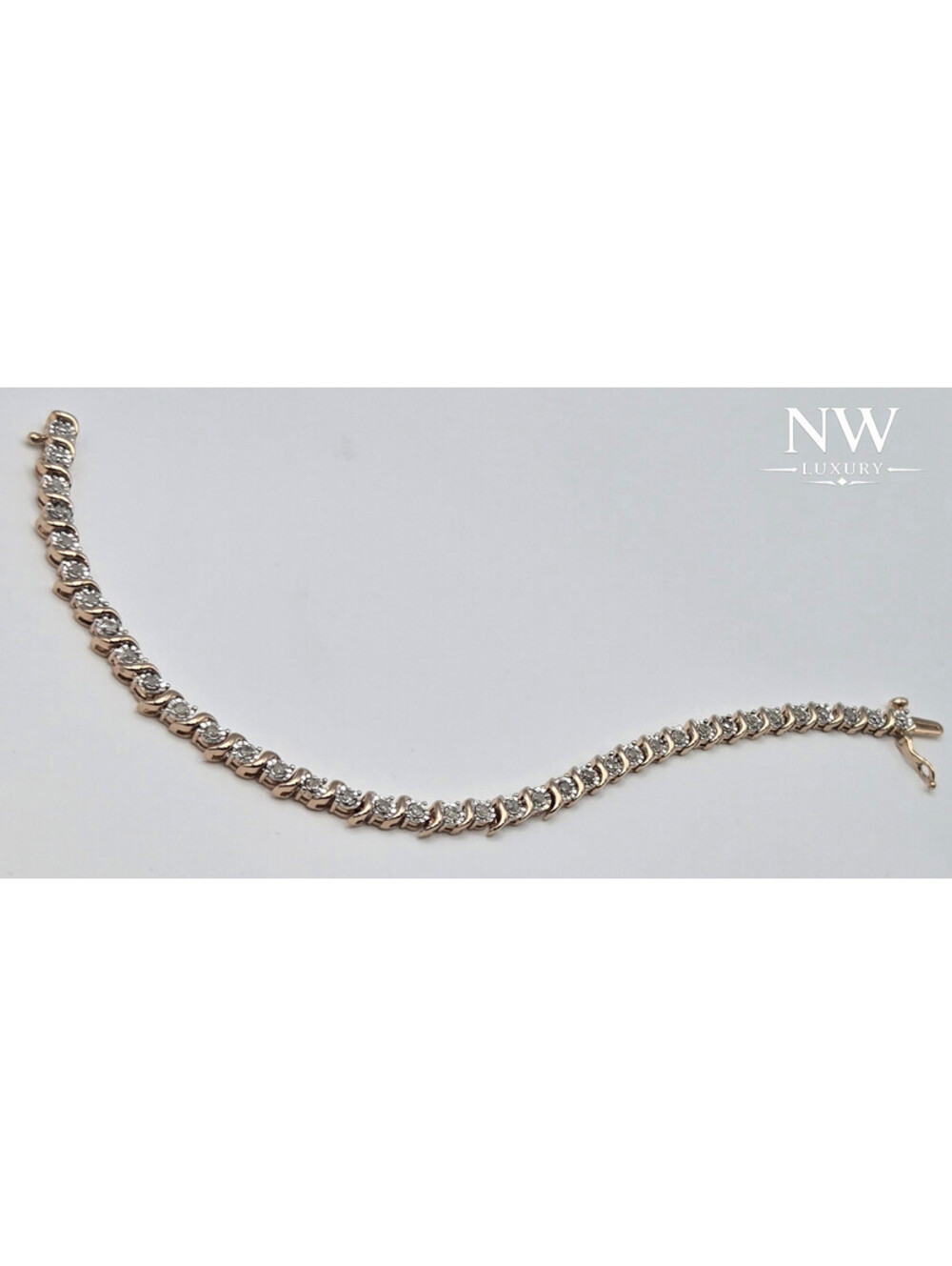 NEW 0.50CT Lab Diamond Tennis Bracelet Rose Gold Solid 925 Silver 7" 4.4mm